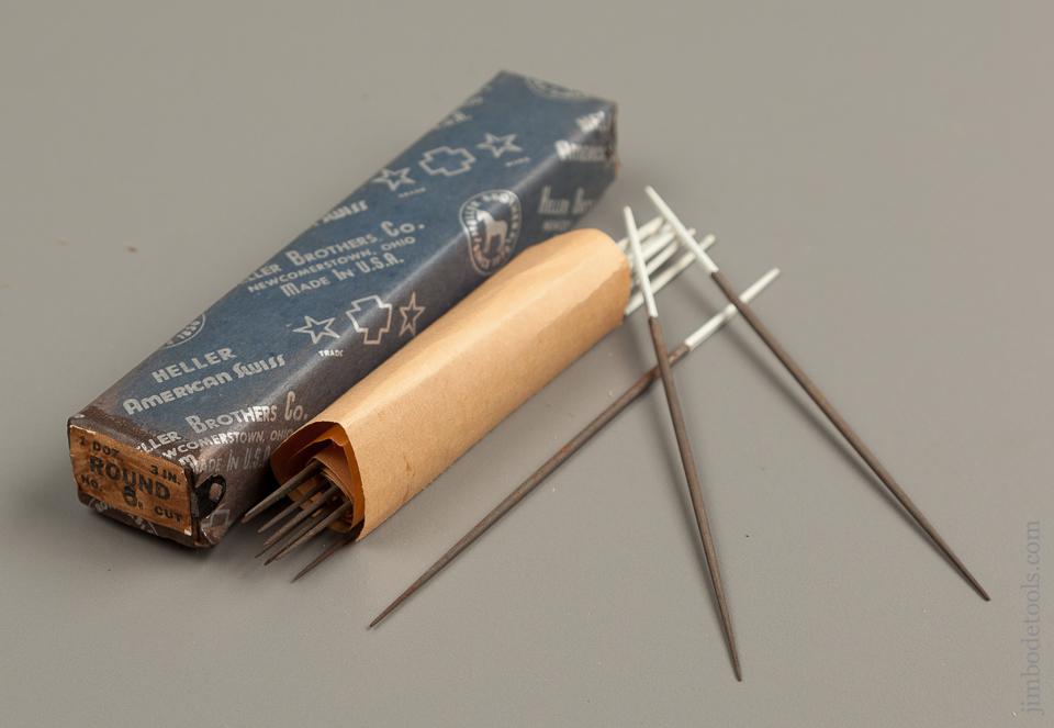 One Dozen HELLER 3 inch Round No. 6 Cut Files MINT in Original Box NEW  STOCK - 76200M