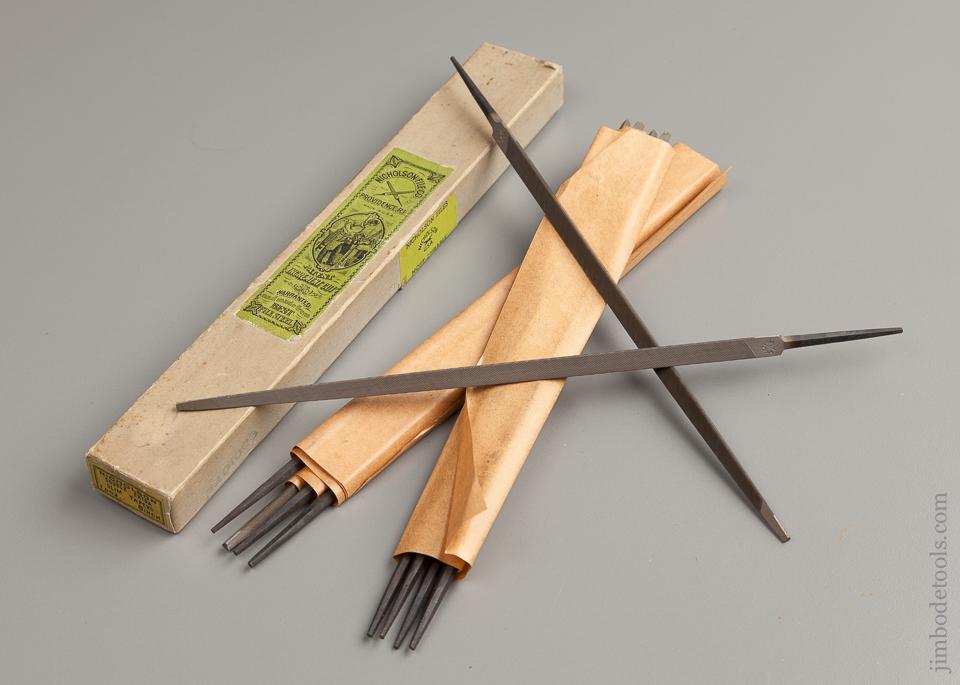 Ten NICHOLSON 8 inch Double Extra Slim Tapers Files MINT in Original Box NEW OLD STOCK - 76028