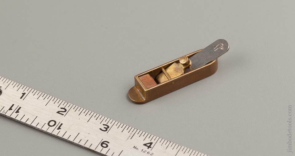 BOB HOWARD Two inch Long Rosewood and Brass Miniature Miter Plane - 76222U