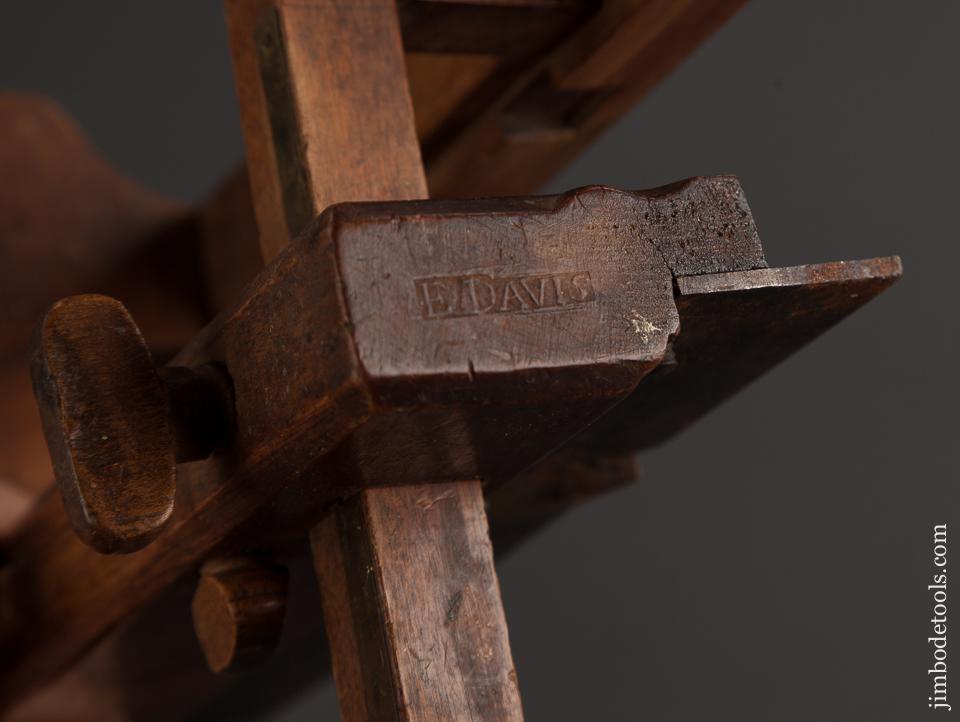 Fine and Rare! "E. DAVIS" Yellow Birch 18th Century Yankee Style Plow Plane - 76264U