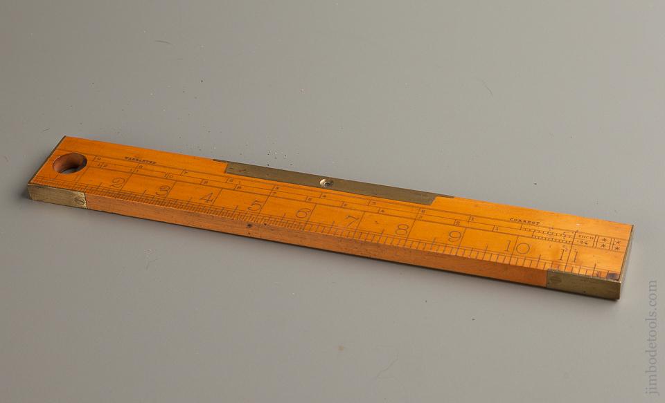 Twelve inch RABONE-Style Boxwood and Brass Rule and Level NEAR MINT - 76268