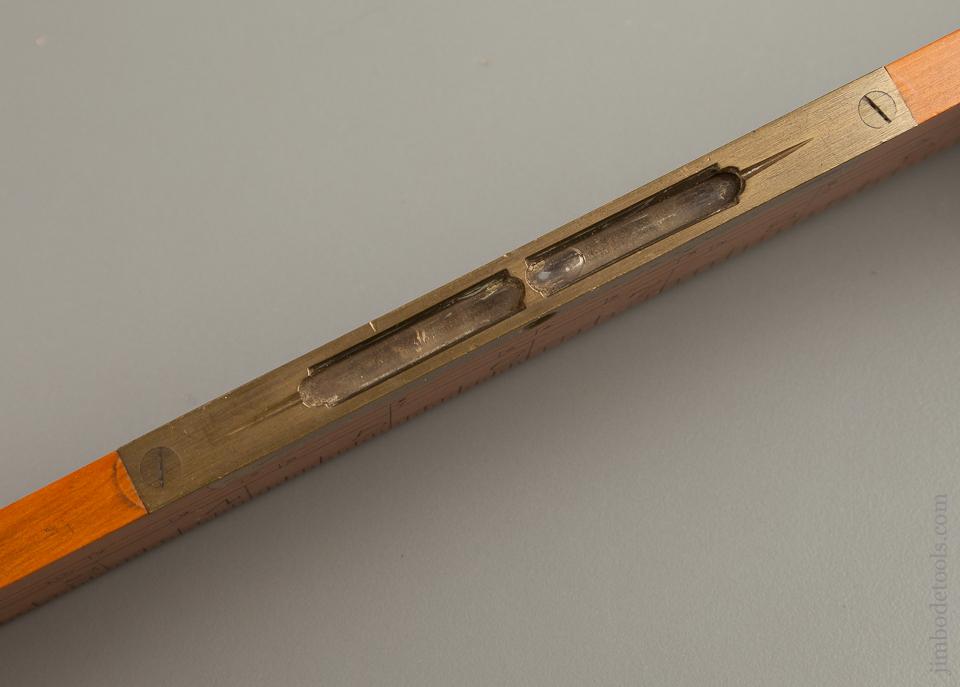 Twelve inch RABONE-Style Boxwood and Brass Rule and Level NEAR MINT - 76268