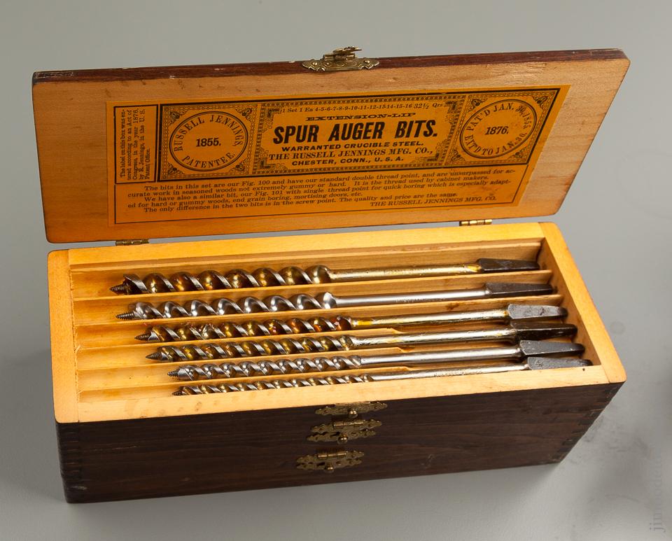 Complete Set of 13 RUSSELL JENNINGS Auger Bits in Original 3 Tiered Box MINT - 76274