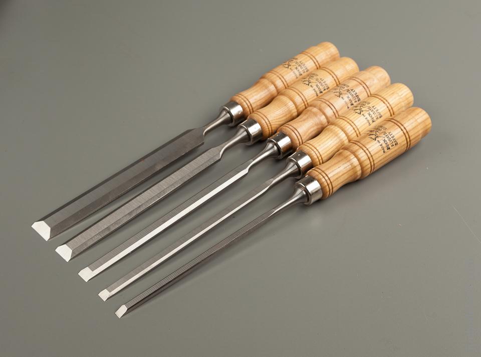 Set of Five BUCK BROS Tang Chisels MINT in Original Box - 76279