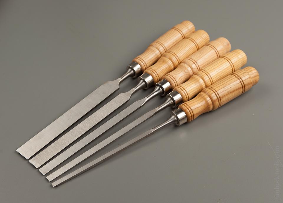 Set of Five BUCK BROS Tang Chisels MINT in Original Box - 76279