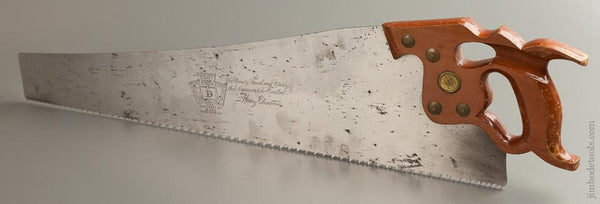 EARLY! 5 1/2 point 26 inch Rip DISSTON D-8 Hand Saw MINT! 