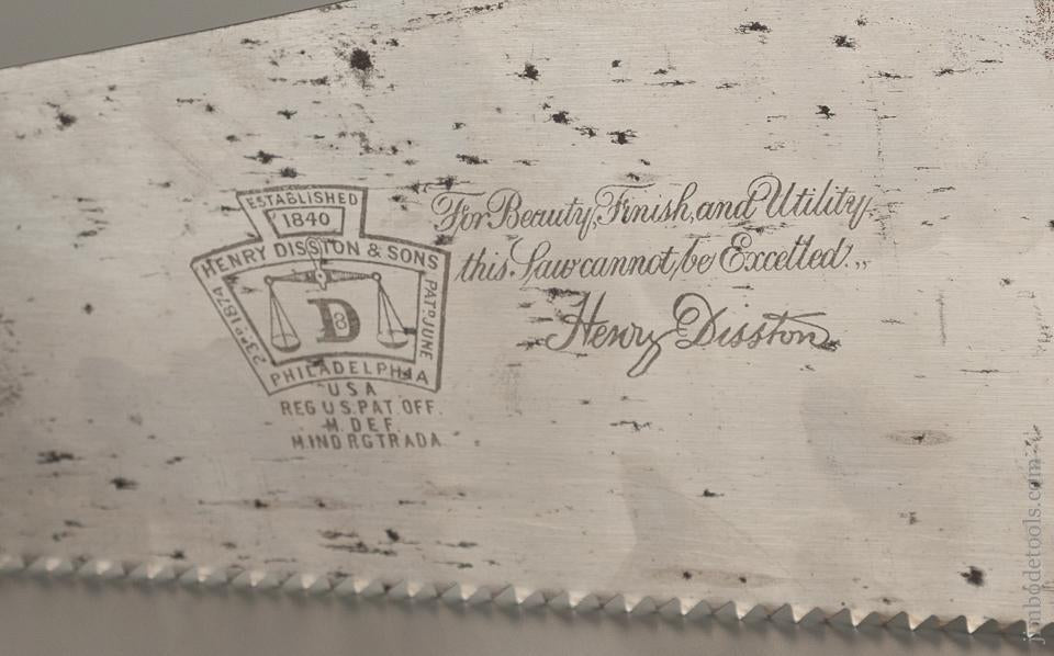 EARLY! 5 1/2 point 26 inch Rip DISSTON D-8 Hand Saw MINT! 