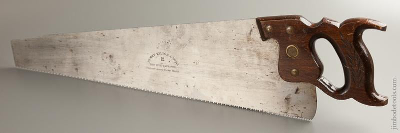 NEAR NEW 8 point 26 inch Crosscut HENRY WILSON & SONS No. 12 Hand Saw UNUSED - 76282