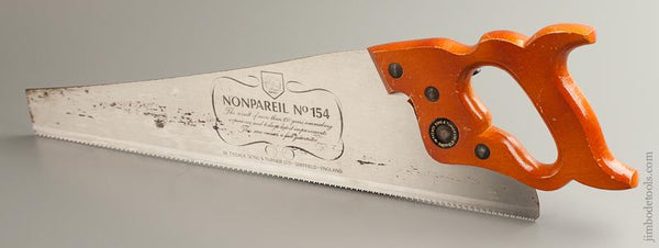 11 point 20 inch Crosscut TYZACK SONS & TURNER NONPAREIL No. 154 Hand Saw with Blade Guard NEW OLD STOCK - 76299