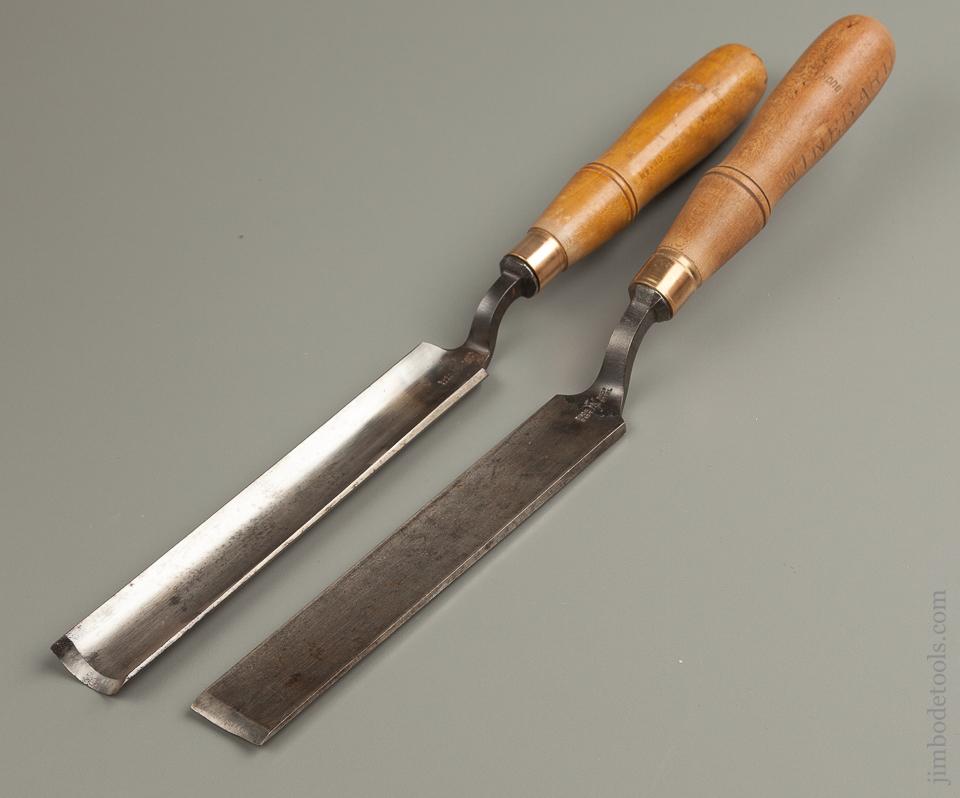 Two BUCK BROS 1/4 x 15 inch Crank Neck Gouges with Different Sweeps NEAR MINT - 76308