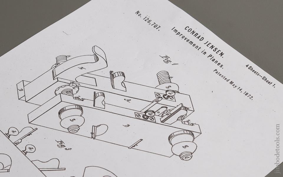 RARE Patented Plane! CONRAD JENSEN Patent May 14, 1872 Combined Dado, Rabbet, Filletster Plane - EXCELSIOR 76358