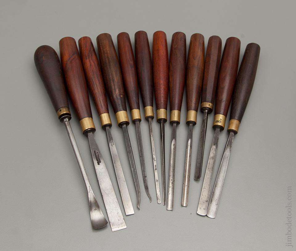 Awesome Set of ADDIS Rosewood Handled Carving Tools - 76376