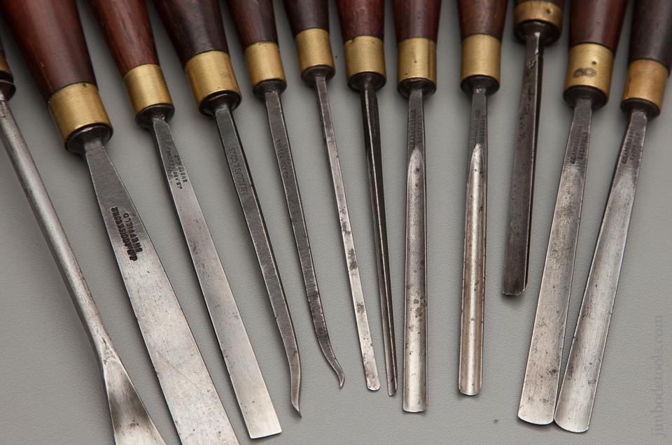 Awesome Set of ADDIS Rosewood Handled Carving Tools - 76376