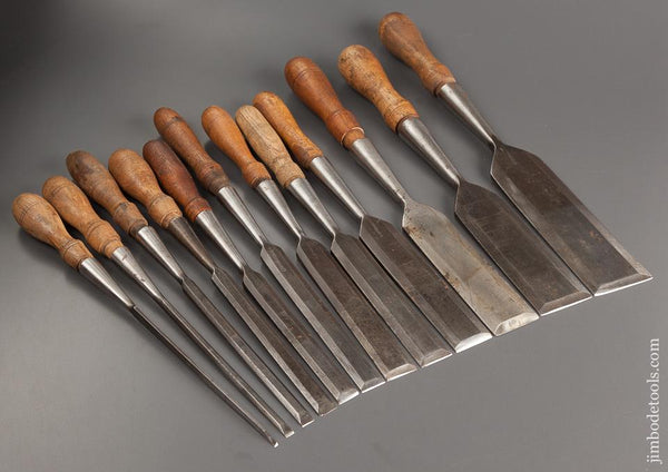 Fine Set of Twelve T.H. WITHERBY Socket Firmer Chisels - 76380