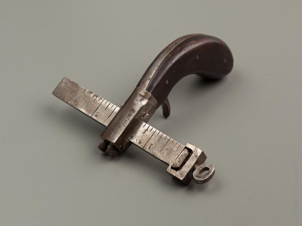 Rare LATTA's February 8, 1881 H.F. OSBORNE Patent Rosewood Handled Draw Gauge - 76383