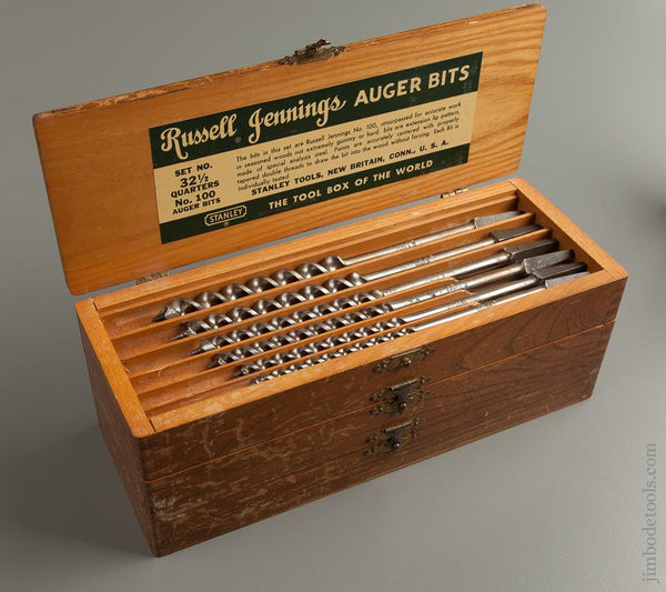 NEAR NEW Complete Set of 13 RUSSELL JENNINGS Auger Bits in Original 3 Tiered Box