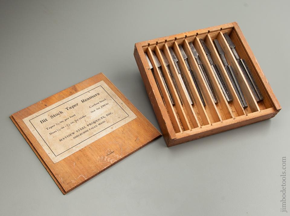 Set of Nine MAYHEW Bit Stock Taper Reamers NEAR NEW in Original Box - 75480