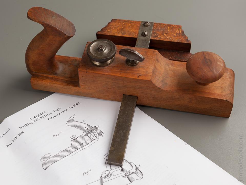 Fantastic KINNEY's June 29, 1880 PATENT Gauge Ripping Plane - 76405
