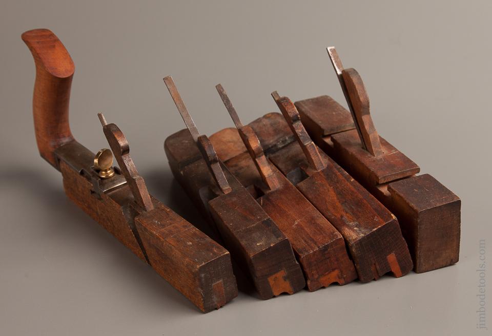 Rare! WORRALL Patent August 29, 1854 MULTIFORM MOULDING PLANE CO Plane with Five Bottoms and Handle - 76425