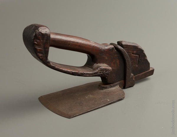 BURYS & CO SHEFFIELD Connecticut Style Adze with Fancy Carving - 76485R