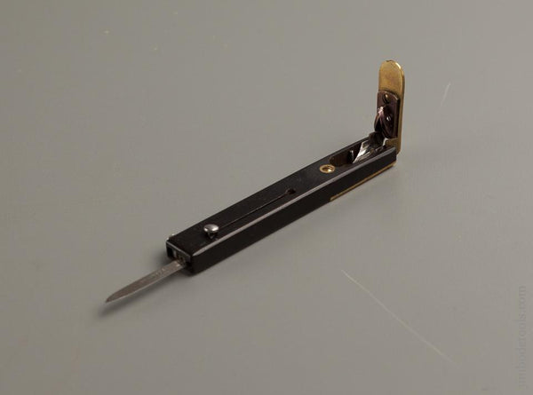 Four inch Ebony and Brass Quill Cutter by Joseph RODGERS, CUTLERS TO HER MAJESTY, SHEFFIELD ENGLAND circa 1837-1901 - 76503R