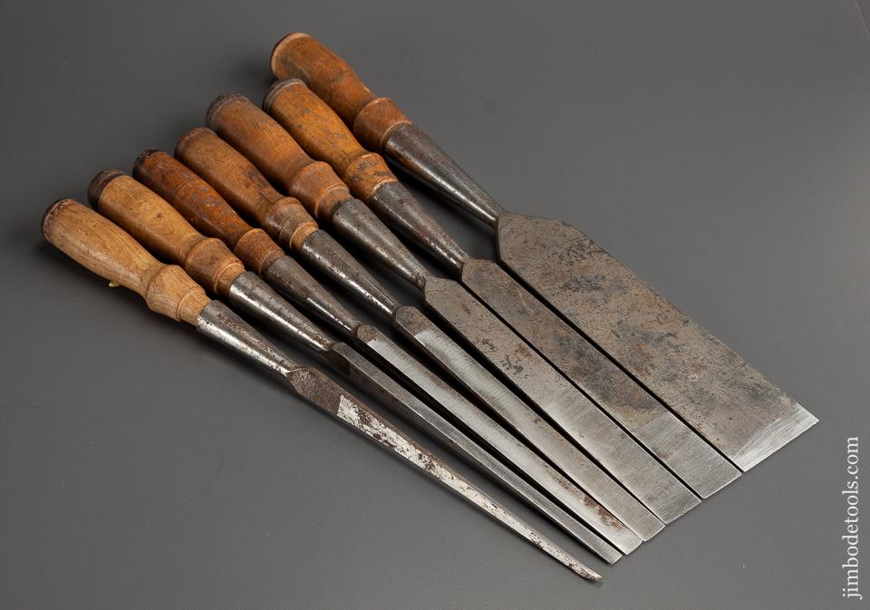 Extra Fine Set of Seven PS&W Socket Firmer Chisels - 76550