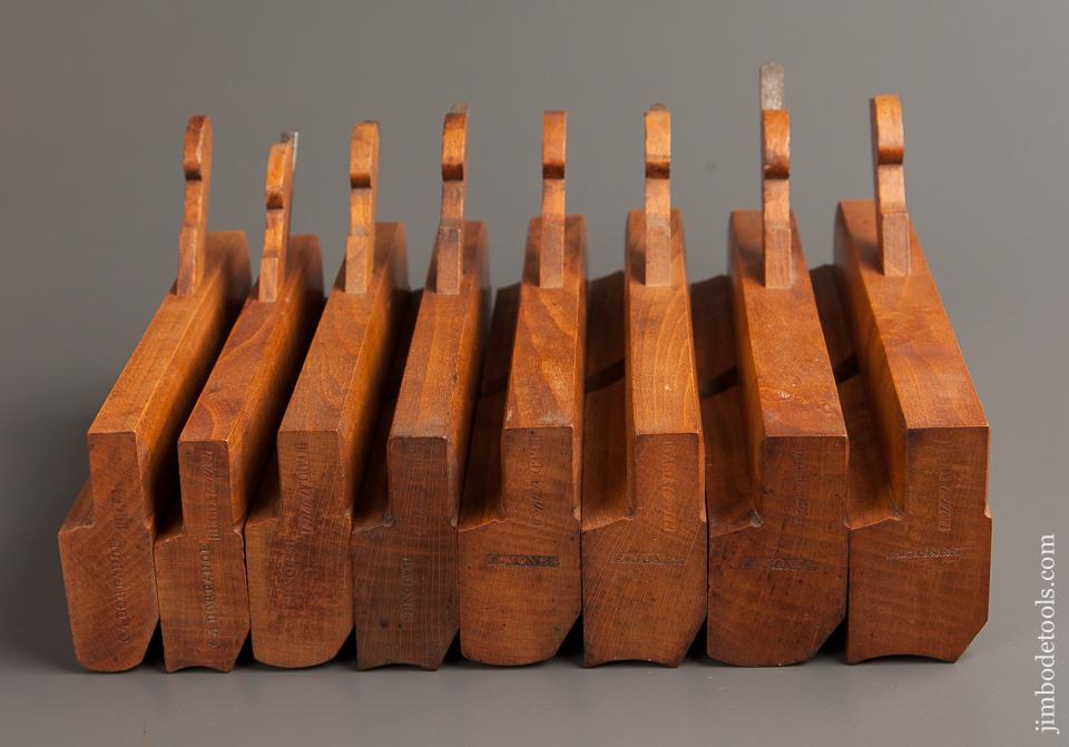 Set of Eight REED UTICA Hollows & Rounds Molding Planes circa 1843-55 NEAR MINT - 76645