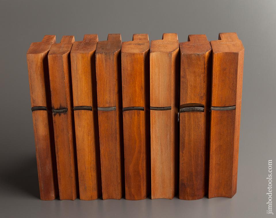 Set of Eight REED UTICA Hollows & Rounds Molding Planes circa 1843-55 NEAR MINT - 76645