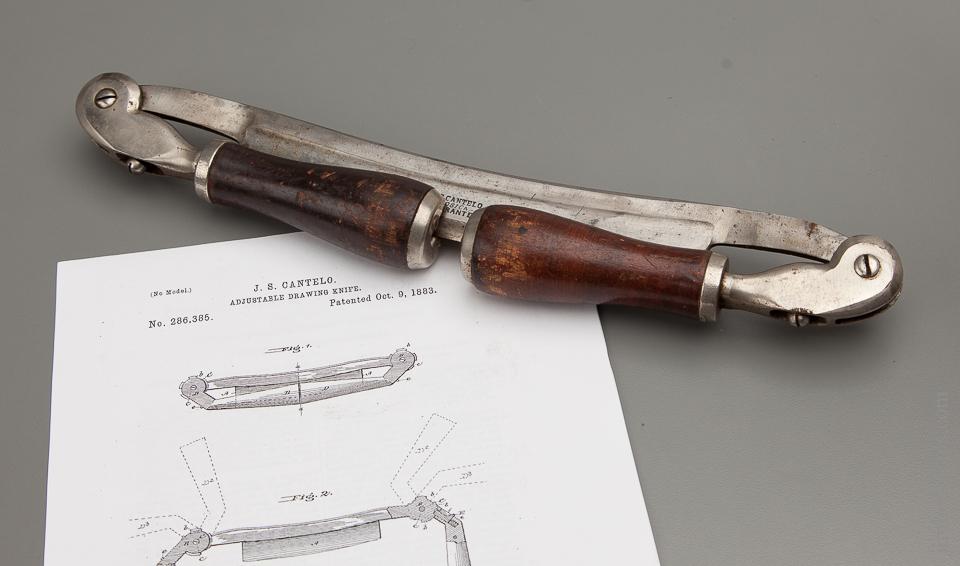 CANTELO Patent October 9, 1883 Adjustable 8 inch Draw Knife - 76662