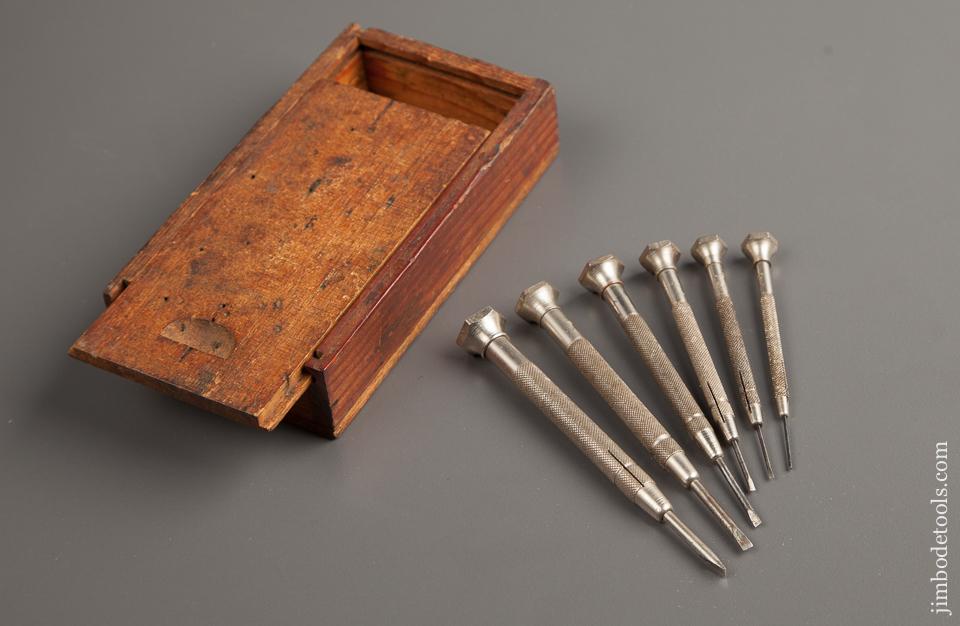 Rare! NORRIS Set of Six Precision Screwdrivers in Wooden Case - 76713