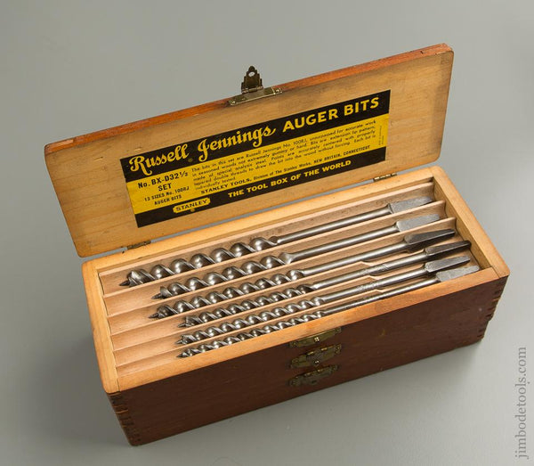 Complete Set of 13 RUSSELL JENNINGS Auger Bits in Original 3 Tiered Box FINE - 76822