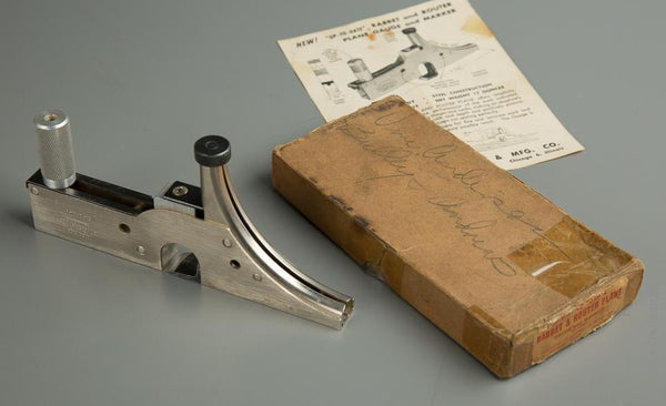 No. 736 UP-TO-DATE Rabbet and Router Plane, Gauge and Marker by ILLINOIS STAMPING & MFG. CO. MINT in Original Box with Instructions - 76842R
