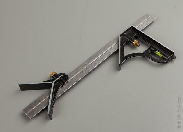 Extra-Fine Combination Square Set on Mint 12 inch Scale MADE IN ENGLAND - 76846R