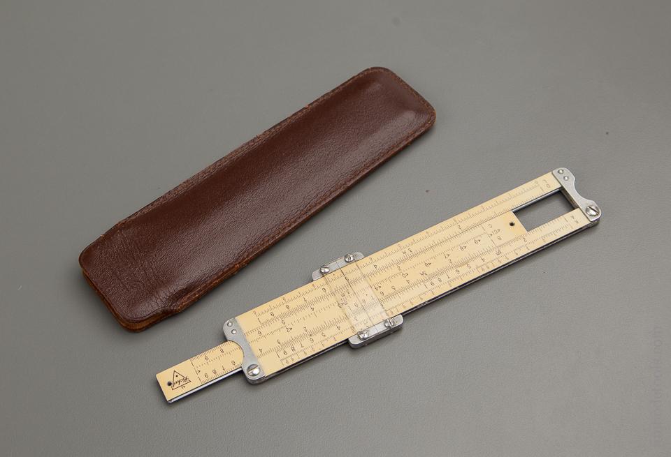 Six inch PICKETT & ECKEL Slide Rule with Original Leather Sheath - 76866R
