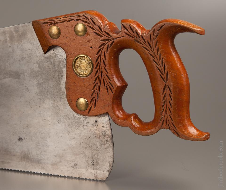 12 point 26 inch Crosscut DISSTON No. 12 London Spring Hand Saw with 1888-96 Medallion LIKE NEW - 76890