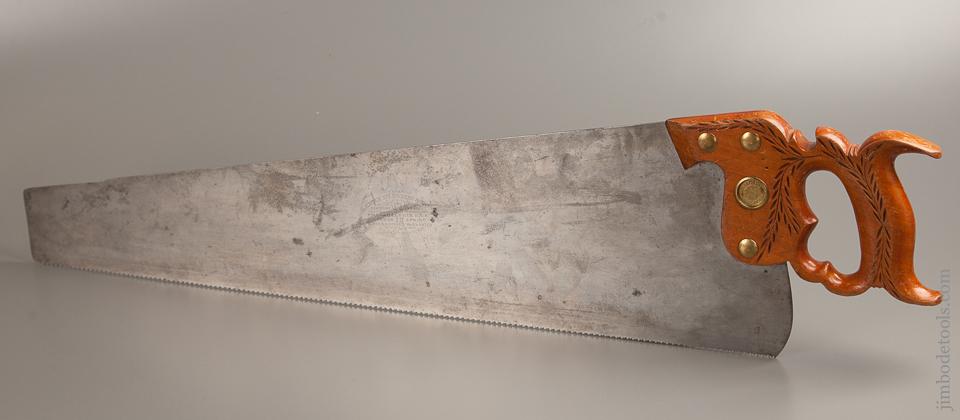 12 point 26 inch Crosscut DISSTON No. 12 London Spring Hand Saw with 1888-96 Medallion LIKE NEW - 76890