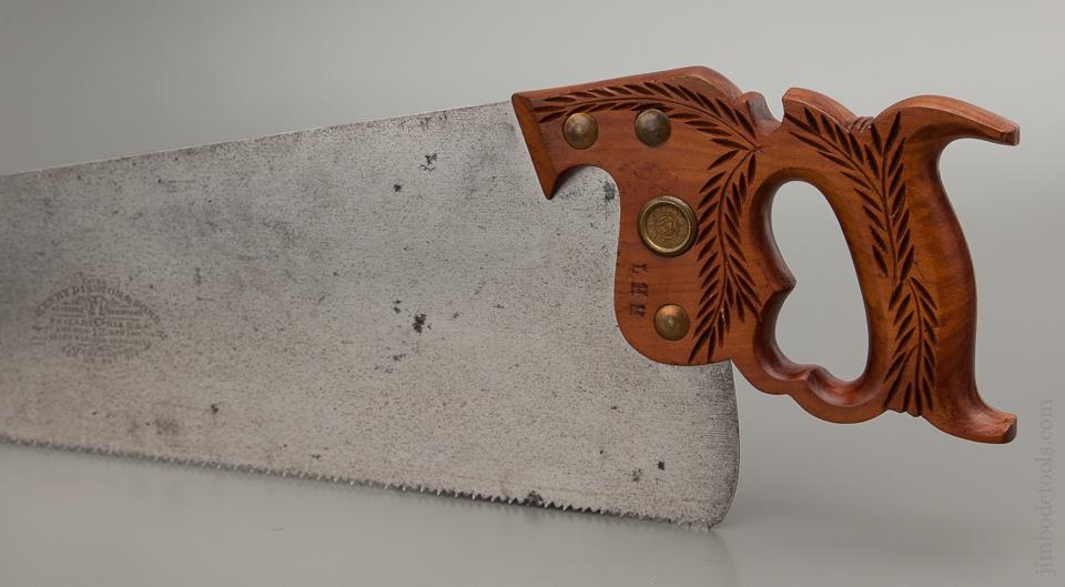 7 point 26 inch Rip DISSTON No. 12 London Spring Hand Saw circa 1920 LIKE NEW - 76891