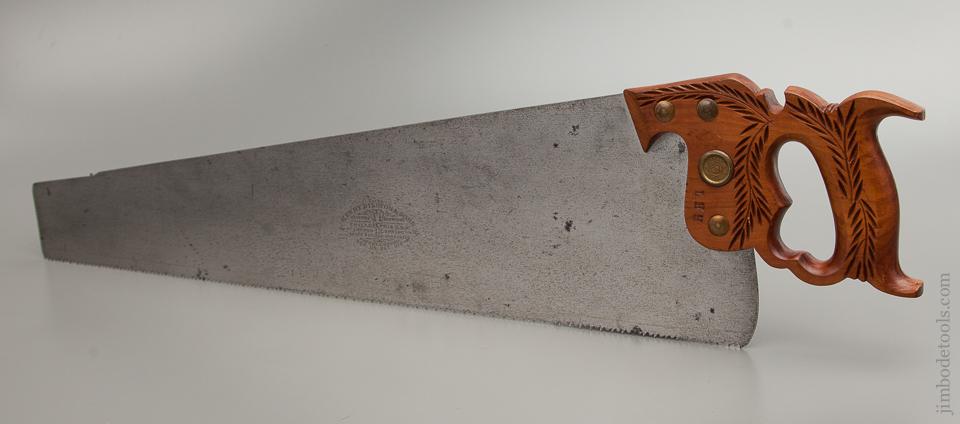 7 point 26 inch Rip DISSTON No. 12 London Spring Hand Saw circa 1920 LIKE NEW - 76891