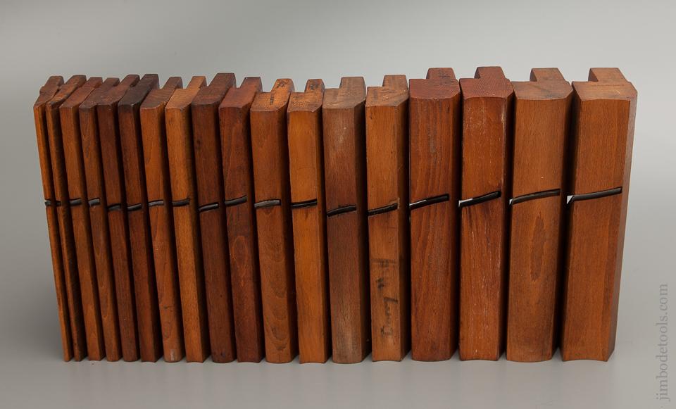 Single Harlequin Set of 18 Hollows & Rounds Moulding Planes Matched Maker Pairs - 76906