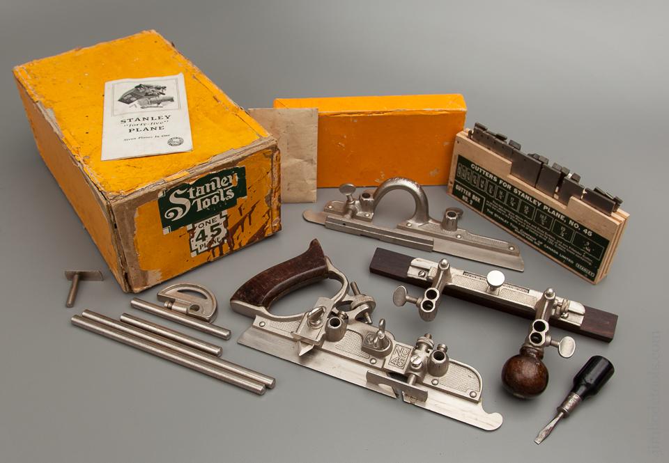 STANLEY No. 45 Combination Plane 100% COMPLETE in Original Box MINT - 76908