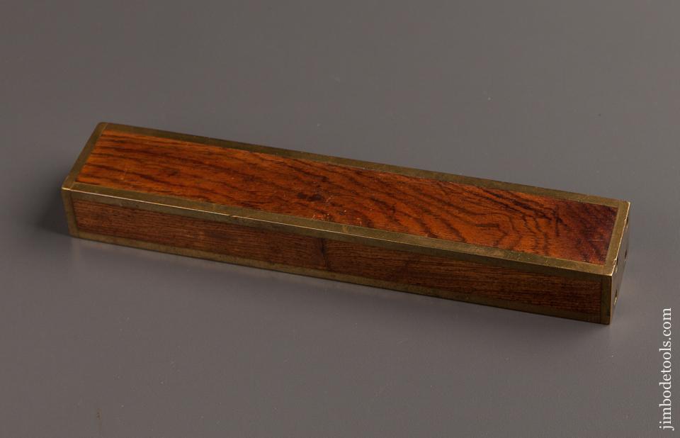 Eight inch STRATTON Patent March 1, 1870 Rosewood and Brass Fully Bound Plumb and Level - 76929