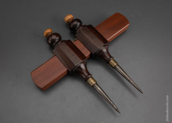 Stunning Rosewood & Boxwood Trammel Points - EXCALIBUR 76