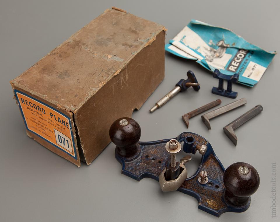 RECORD No. 071 Router Plane with Decal 100% COMPLETE in Original Box - 77026