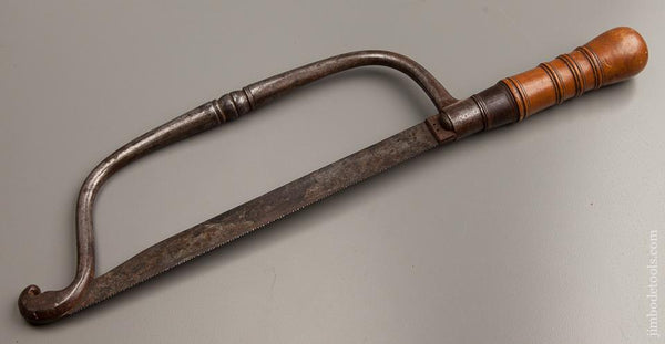Stunning! 18th Century Saw with Boxwood Handle and Iron Frame - 77034U