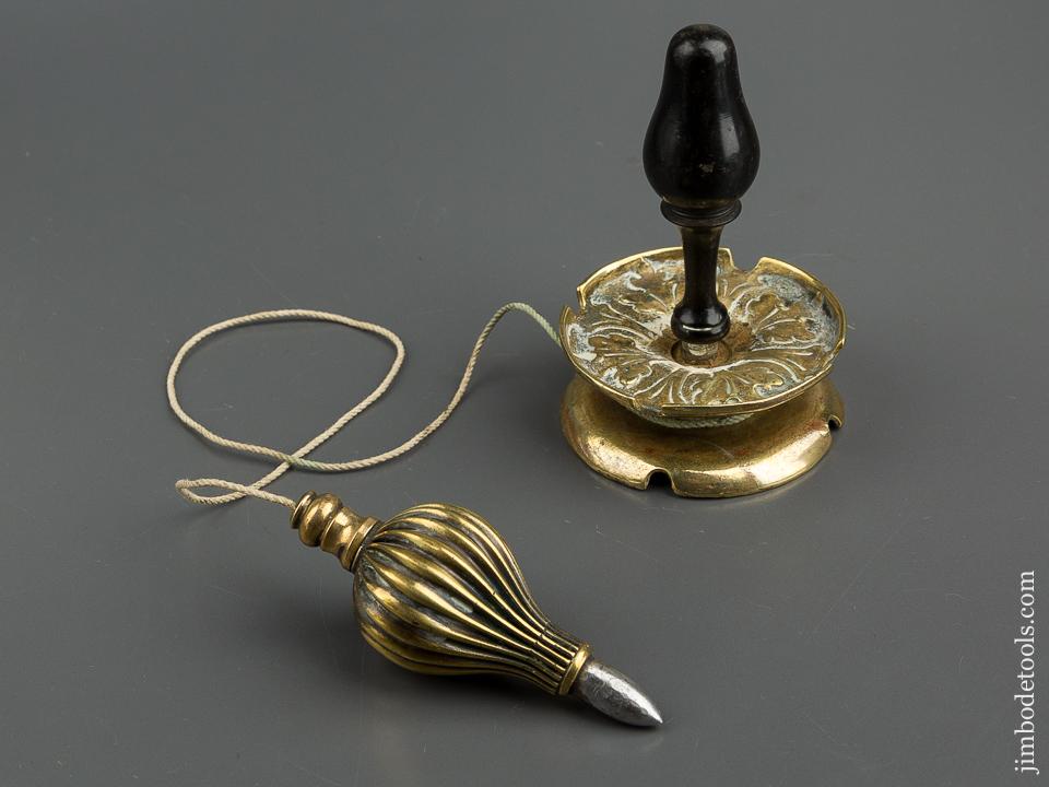 Early Four inch Fluted Brass Plumb Bob - 77042U