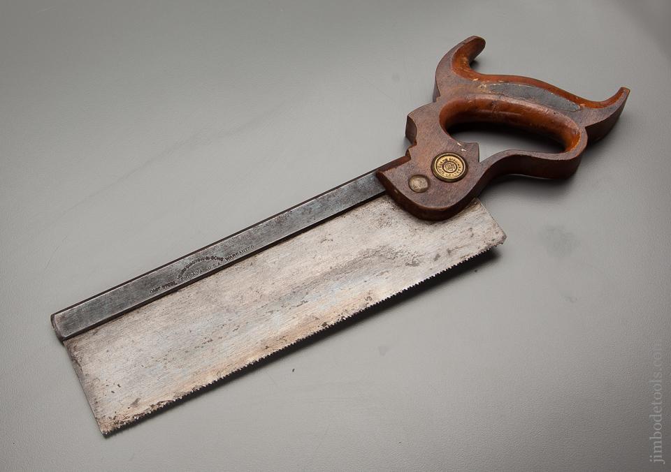 15 point 10 inch Crosscut HENRY DISSTON & SONS PHILADA Back Saw with circa 1896-1917 Medallion - 77070R