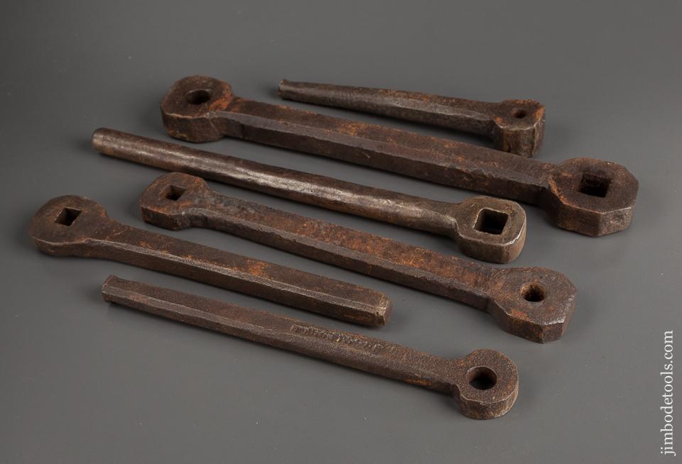 Six 18th Century Blacksmith's Bolt Headers - 77086R