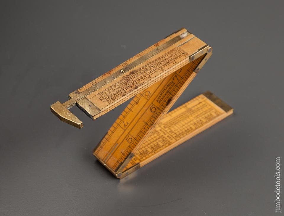 Boxwood and Brass J. RABONE & SONS BIRMINGHAM Iron Monger's Caliper Rule - 53275