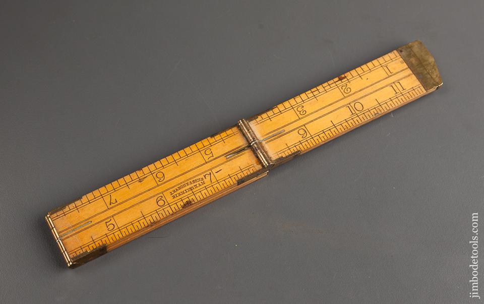 Boxwood and Brass J. RABONE & SONS BIRMINGHAM Iron Monger's Caliper Rule - 53275