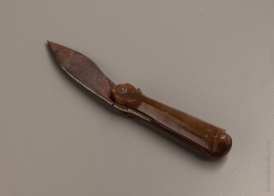 Fancy Buffalo Horn Patch Knife with Flash Hole Pick - 77105R